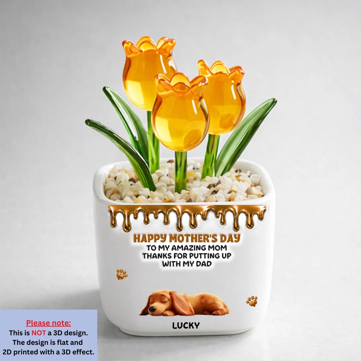 Wonderful Time Beside Pet Mom - Personalized Custom 3D Effect Glass Everlasting Tulips - Image 11