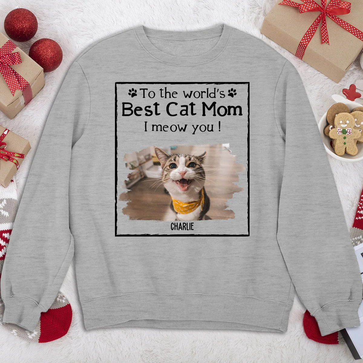Woof Best Cat Mom Dad Cartoon Photo - Personalized Custom Shirt - Image 6