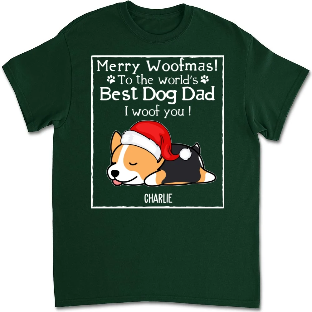 Woof Best Dog Dad Mom Ever - Personalized Custom Unisex T-shirt - Image 8