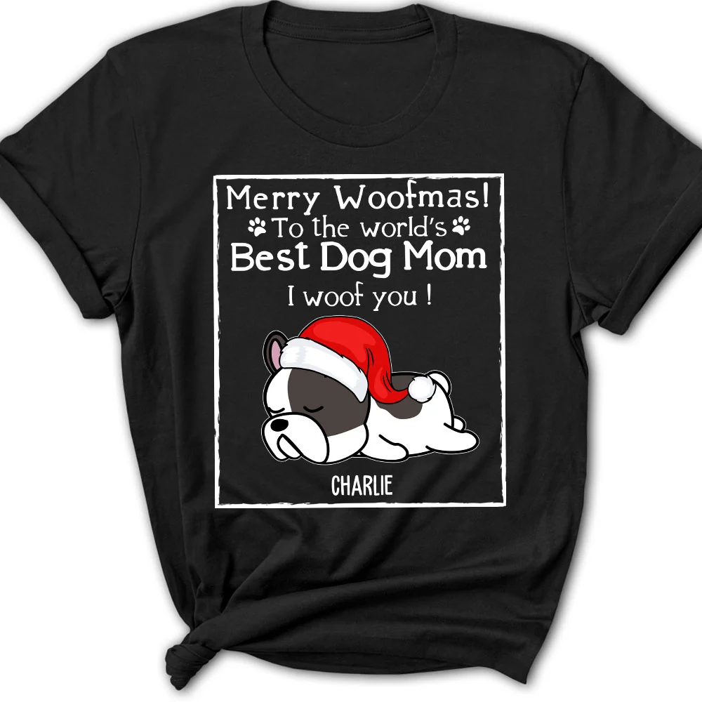 Woof Best Dog Dad Mom Ever - Personalized Custom Women's T-shirt