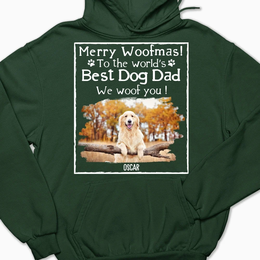 Woof Best Dog Dad Mom Ever Photo - Personalized Custom Hoodie - Image 9