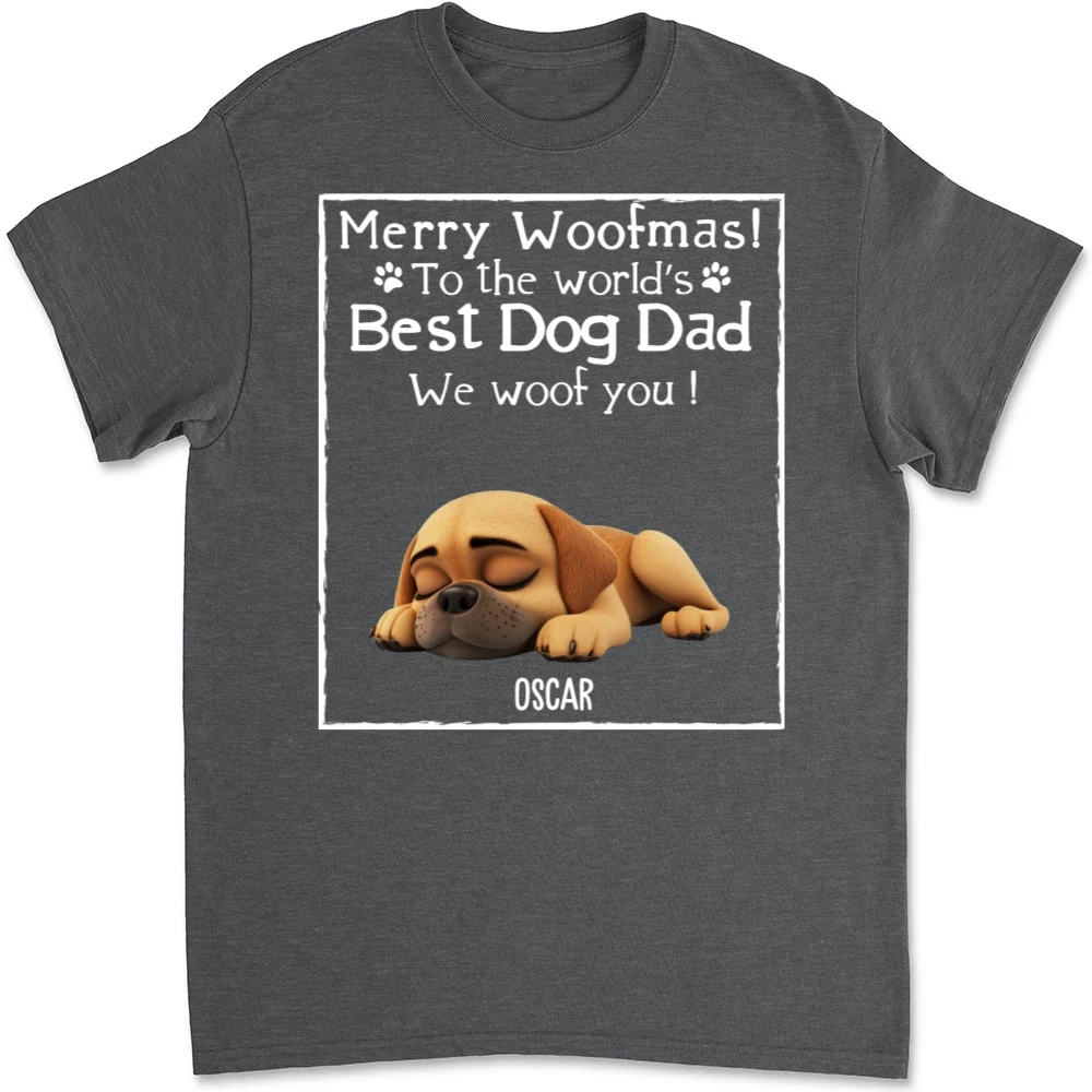 Woof Best Dog Mom Mum Cartoon - Personalized Custom Unisex T-Shirt - Image 9