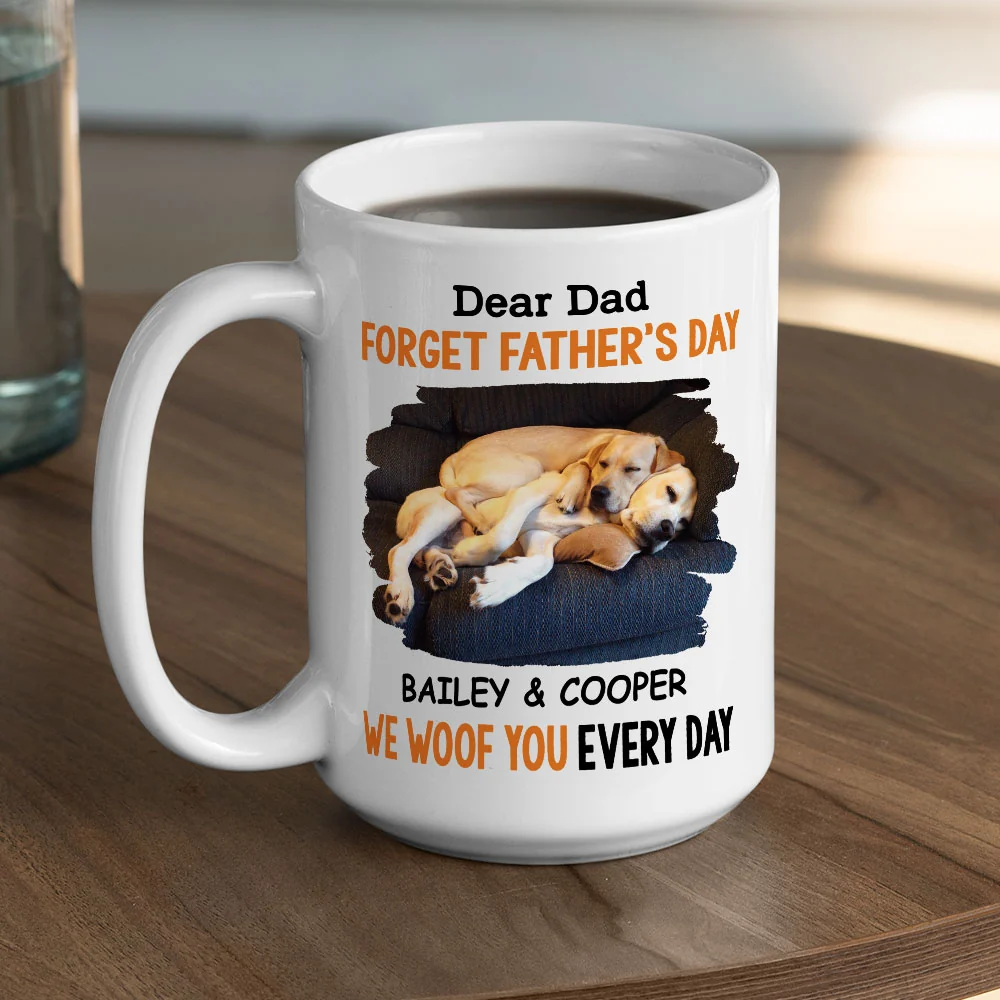 Woof Every Day Photo - Personalized Custom Coffee Mug - Image 4