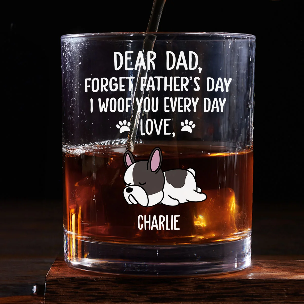 Woof You Every Day - Personalized Custom Whiskey Glass