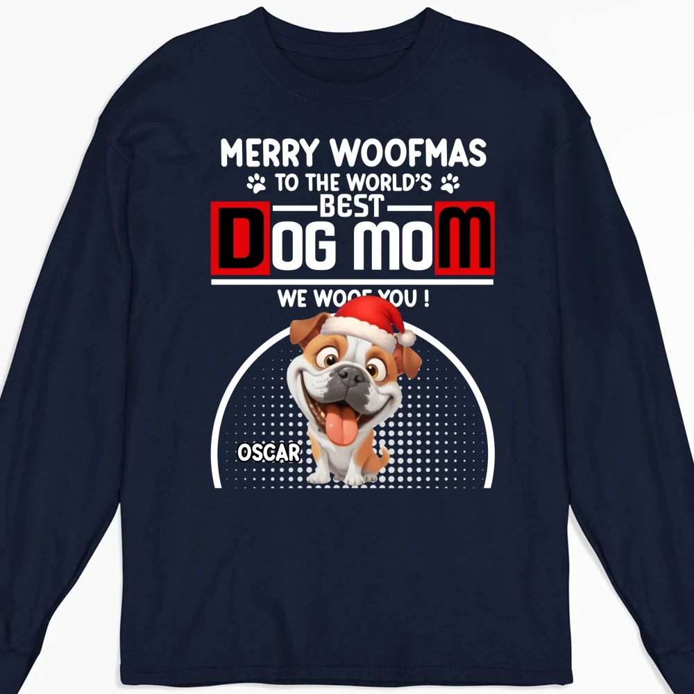 Woofmas Dog Father - Personalized Custom Long Sleeve T-shirt - Image 5