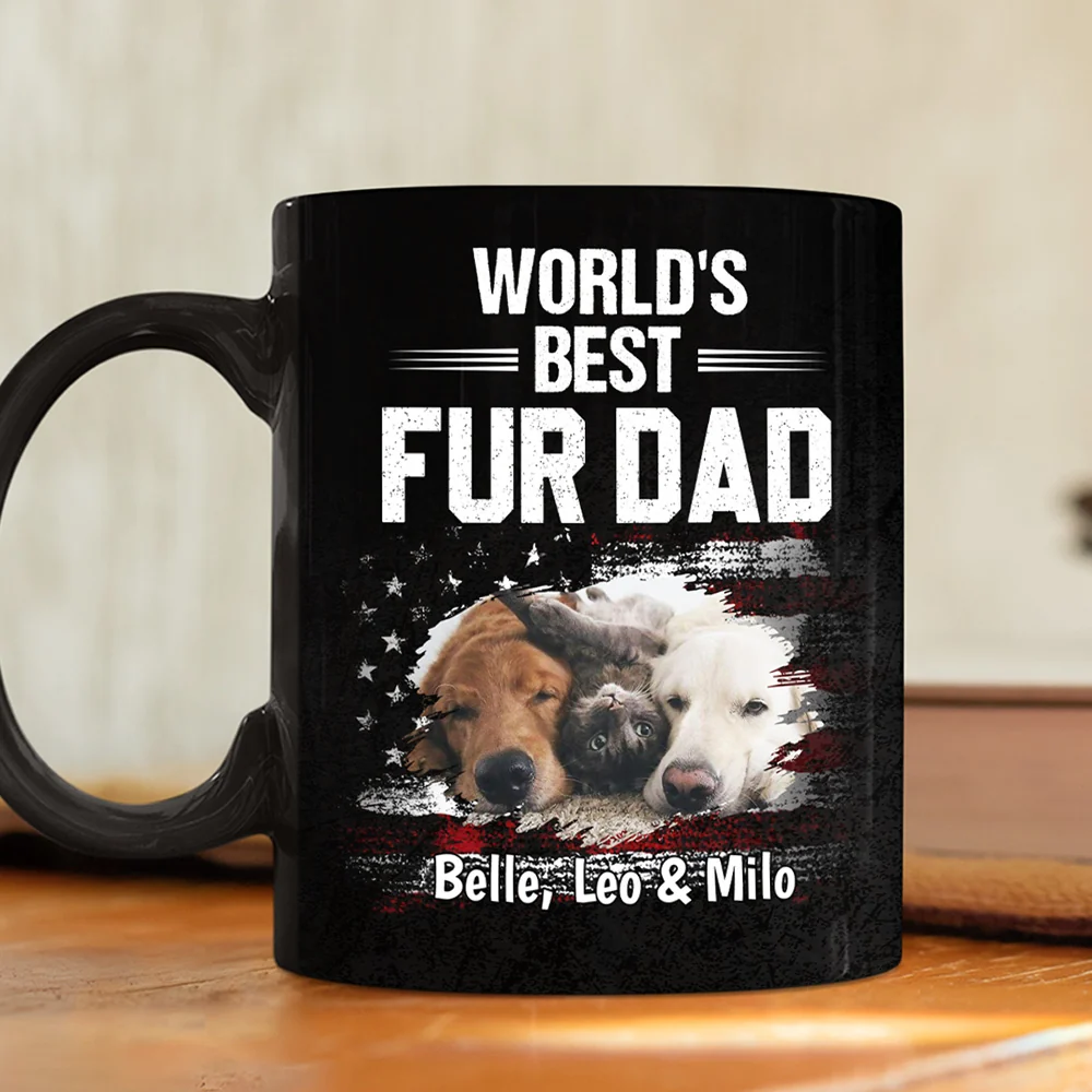 World Best Pet Dad Photo - Personalized Custom Coffee Mug - Image 2