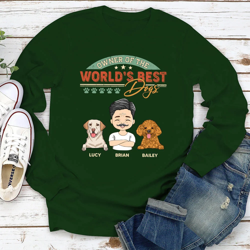 World’s Best Dog - Personalized Custom Long Sleeve T-shirt - Image 3