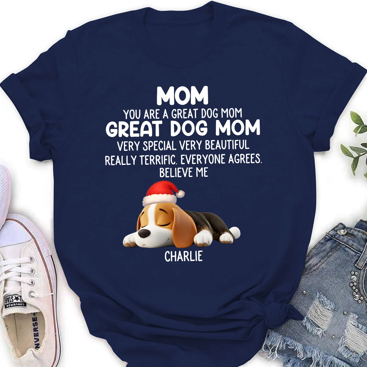 You Are A Great Dog Mom Ver 2 - Personalized Custom Women's T-Shirt - Image 3