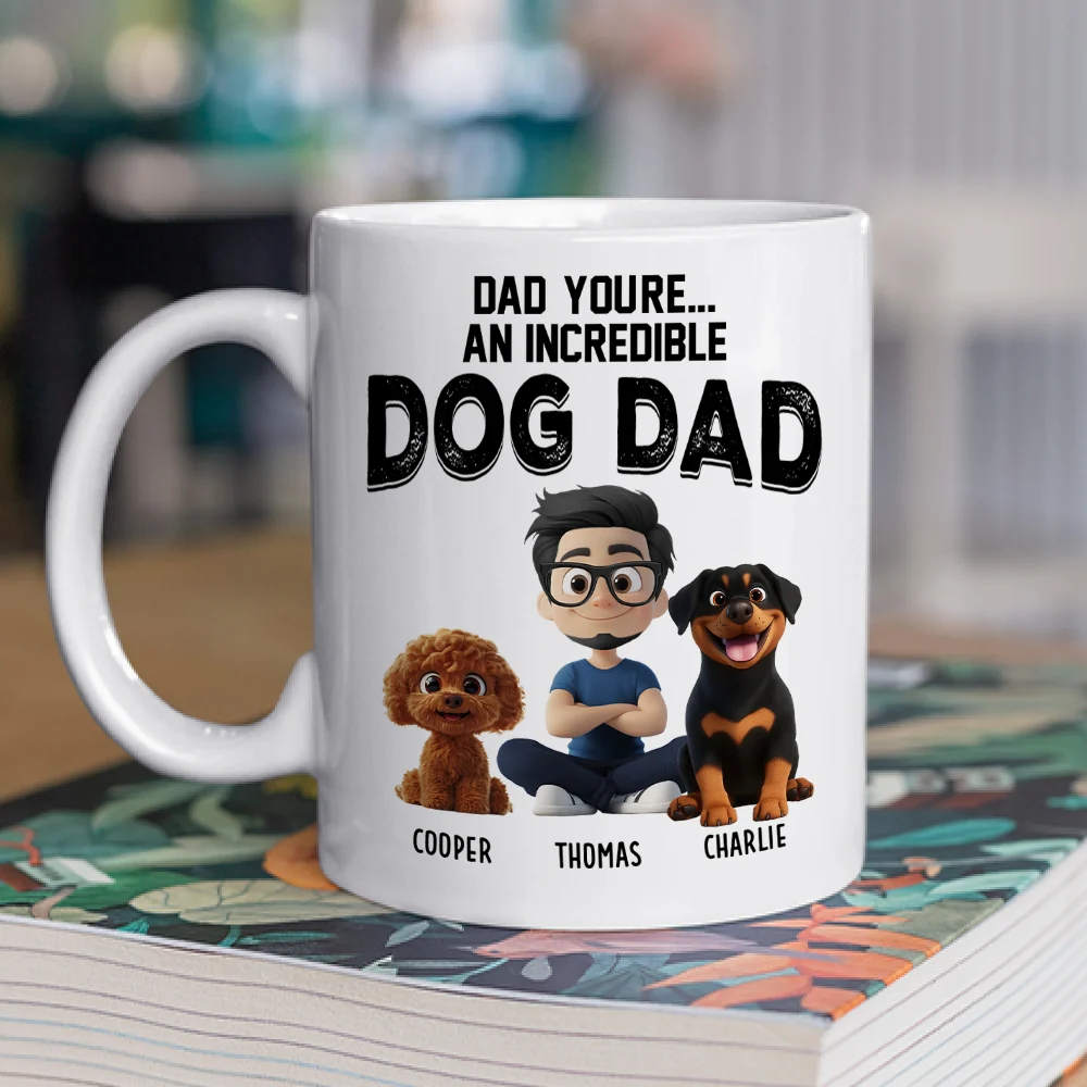 You Are An Awesome Dog Dad - Personalized Custom Coffee Mug - Image 2