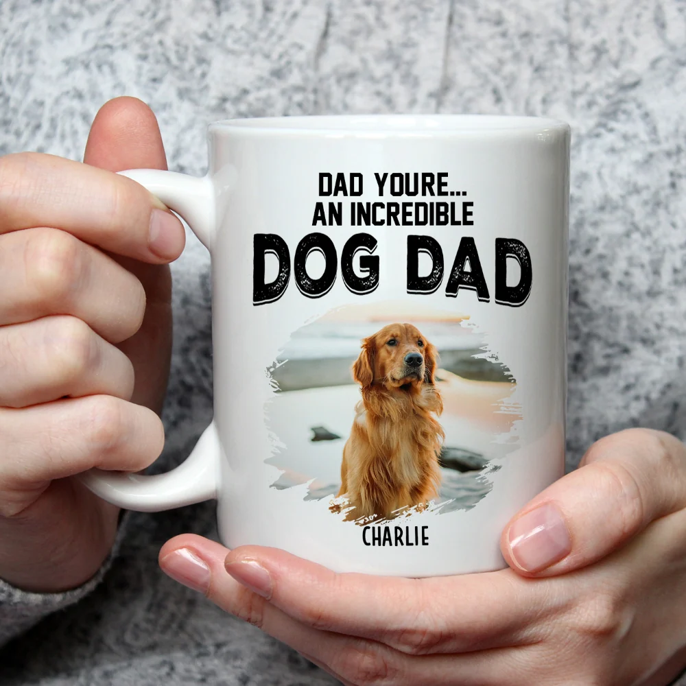 You Are An Awesome Dog Dad Photo - Personalized Custom Coffee Mug - Image 2