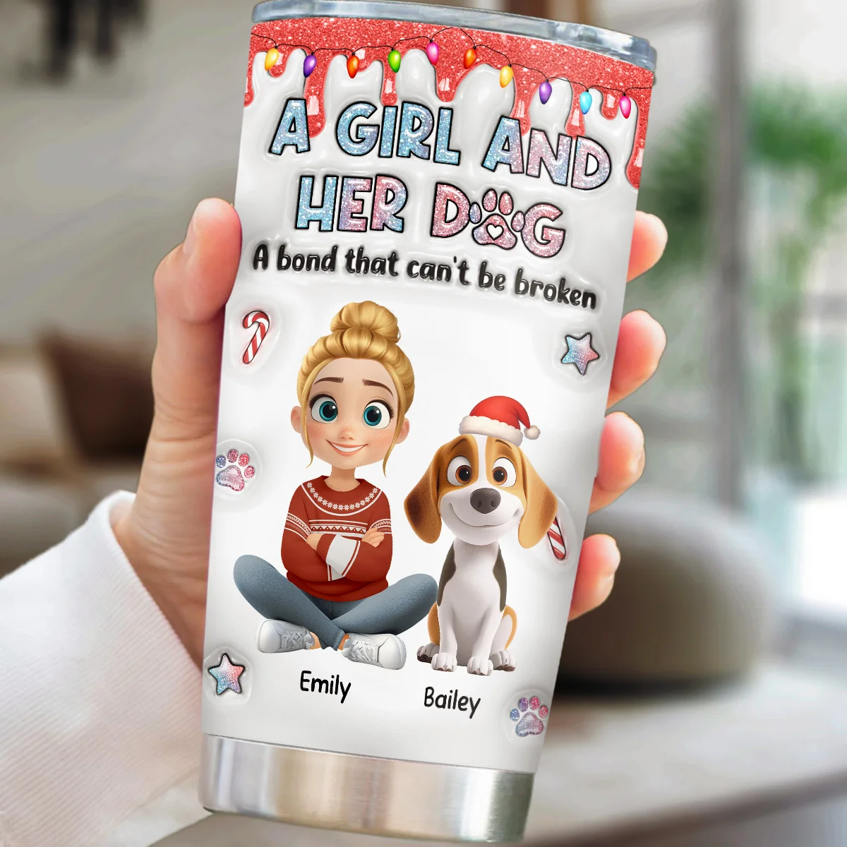 You Are My Christmas Gift - Personalized Custom 3D Inflated Effect Tumbler - Image 2