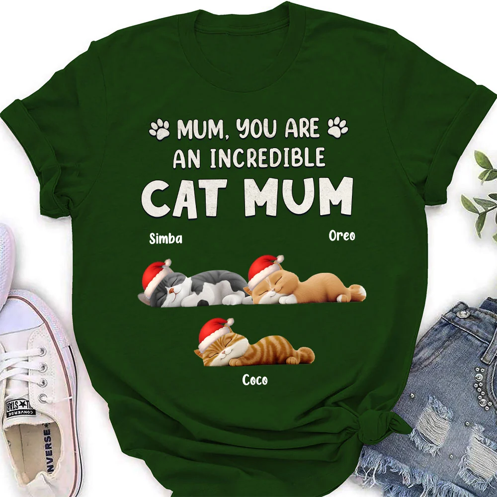 You Are Pawfect Christmas Ver Cat - Personalized Custom Women's T-Shirt - Image 3