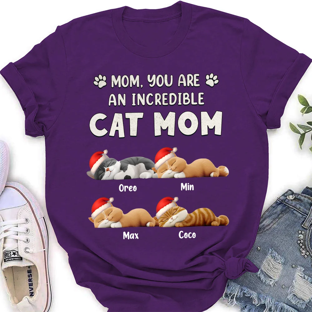 You Are Pawfect Christmas Ver Cat - Personalized Custom Women's T-Shirt - Image 4