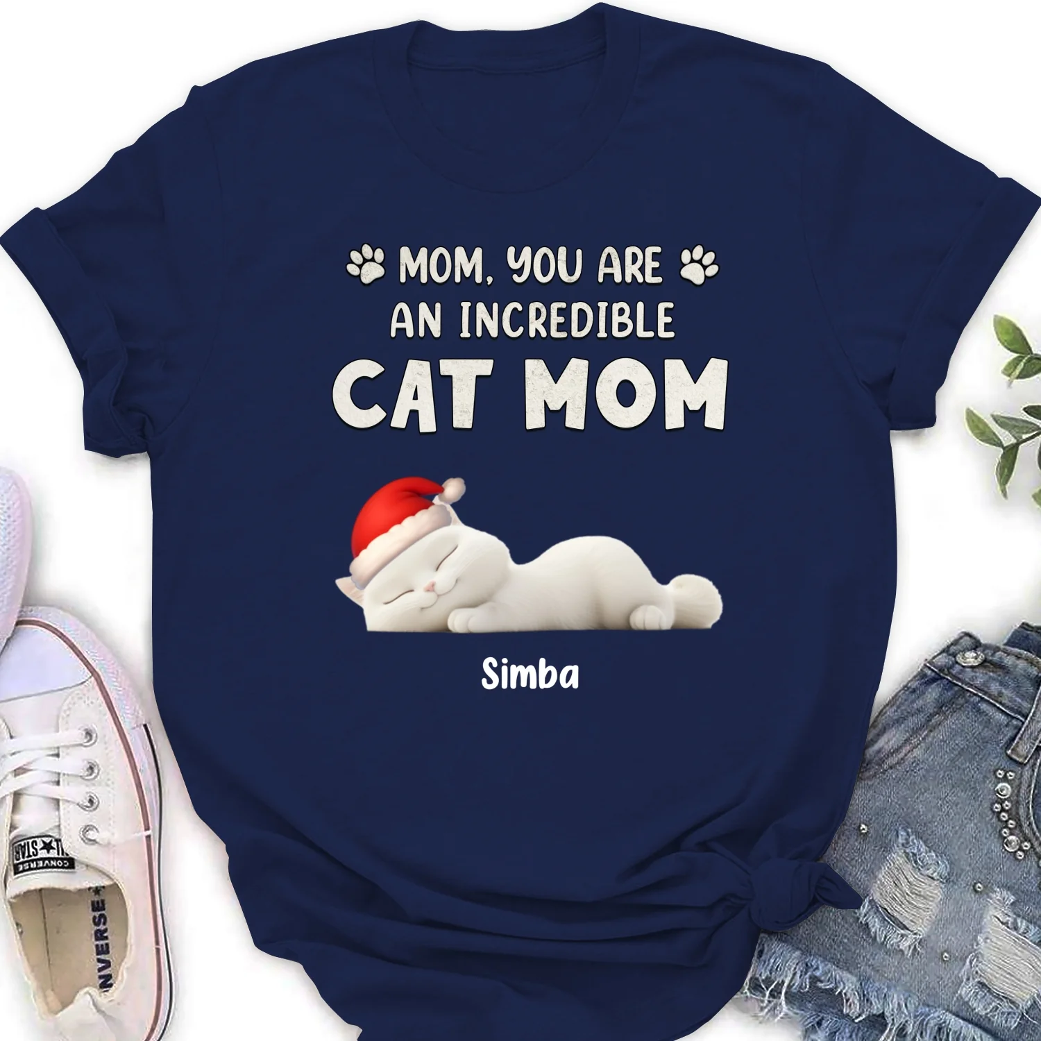 You Are Pawfect Christmas Ver Cat - Personalized Custom Women's T-Shirt - Image 7