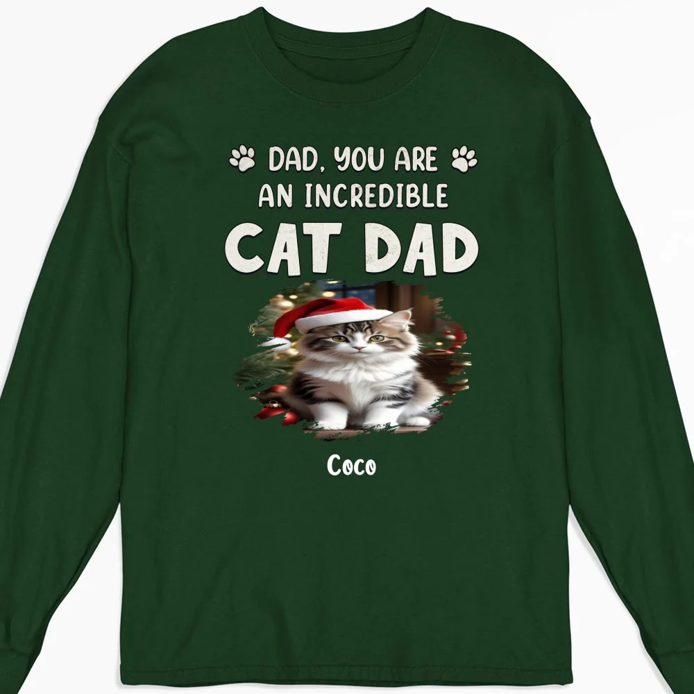 You Are Pawfect Christmas Ver Cat Photo - Personalized Custom Long Sleeve T-Shirt - Image 5