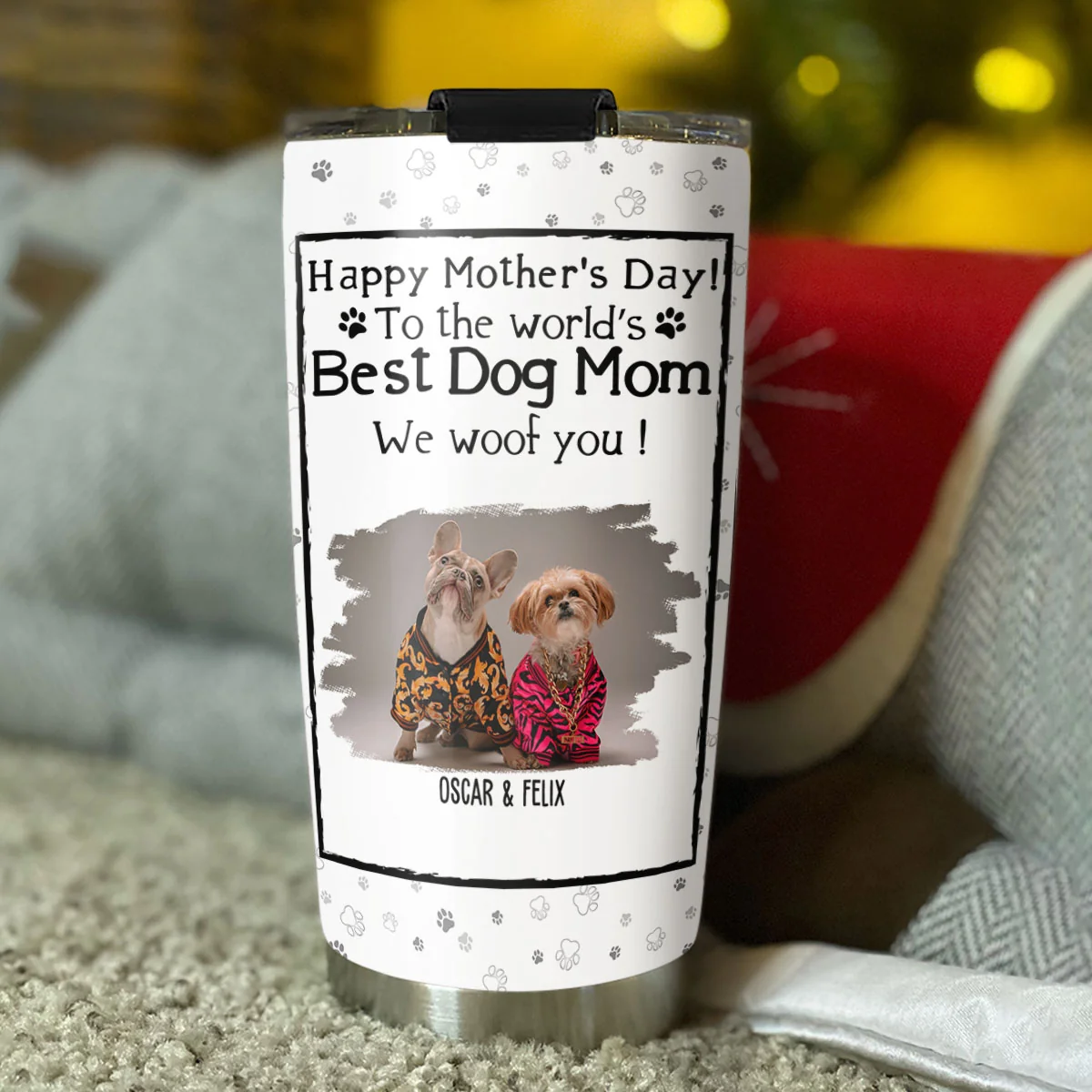 You Are The Best Dog Mom Photo - Personalized Custom Tumbler - Image 3