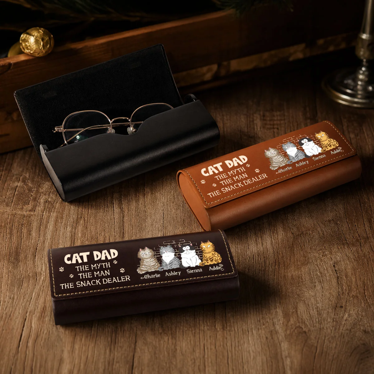 You Can Be Sure - Personalized Custom Leather Eyeglass Case - Image 5