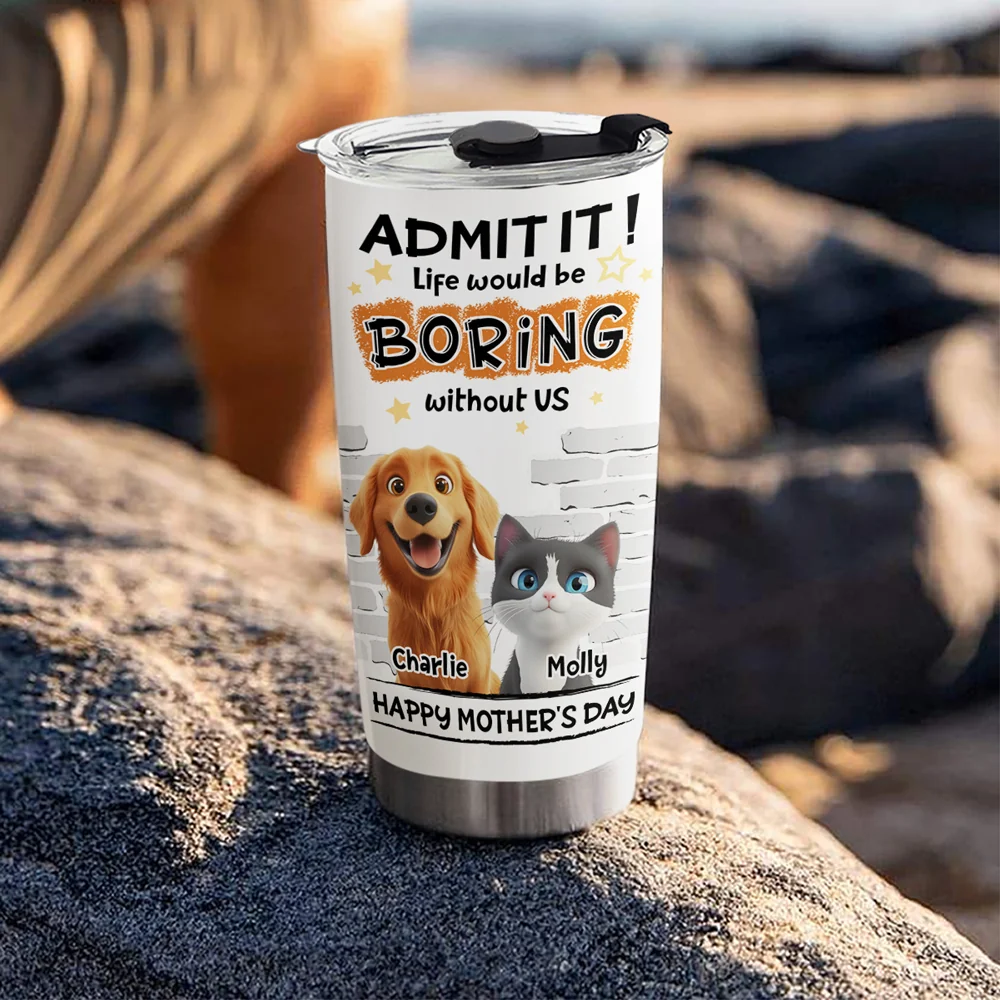 You Cannot Live Without Pets - Personalized Custom Tumbler - Image 6