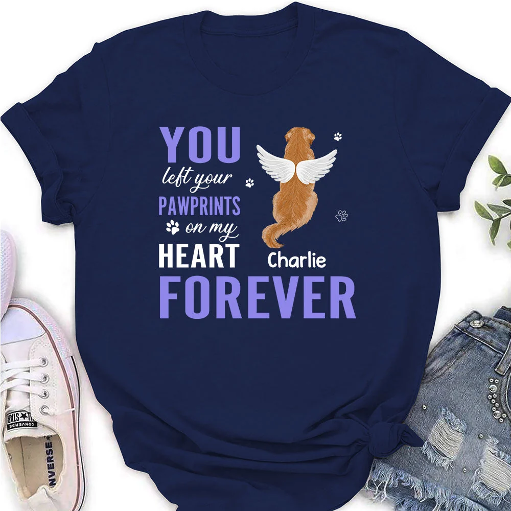 You Left Your Pawprints - Personalized Custom Women's T-shirt - Image 4