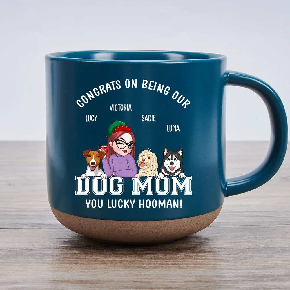 You Lucky Hooman - Personalized Custom Pottery Mug - Image 4