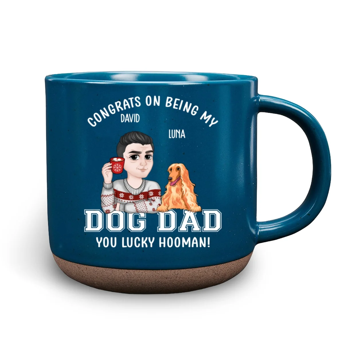 You Lucky Hooman - Personalized Custom Pottery Mug - Image 6