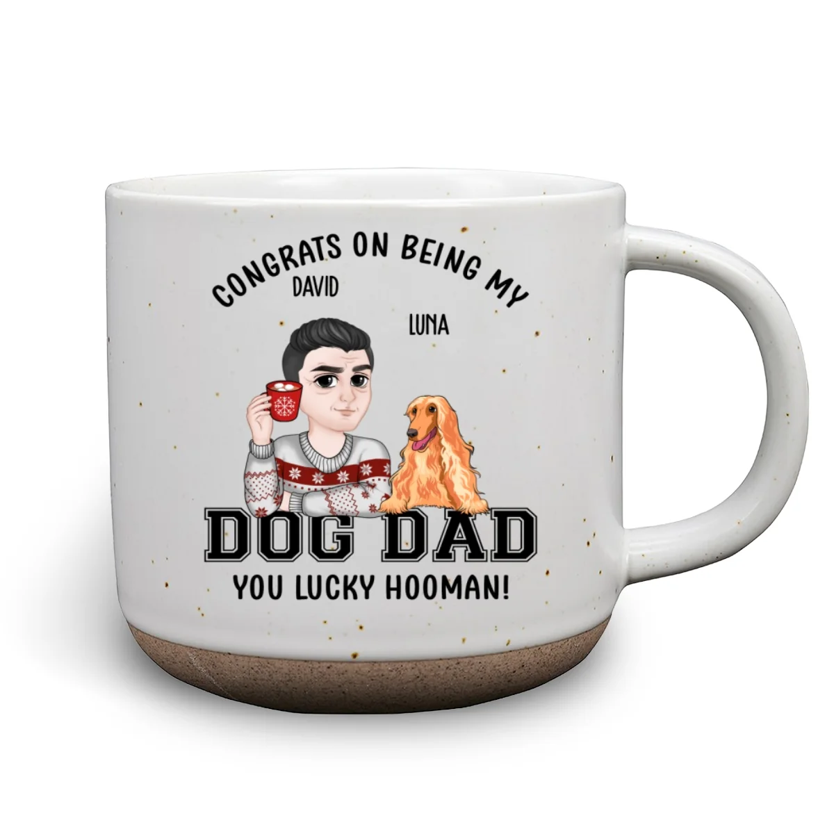 You Lucky Hooman - Personalized Custom Pottery Mug - Image 7