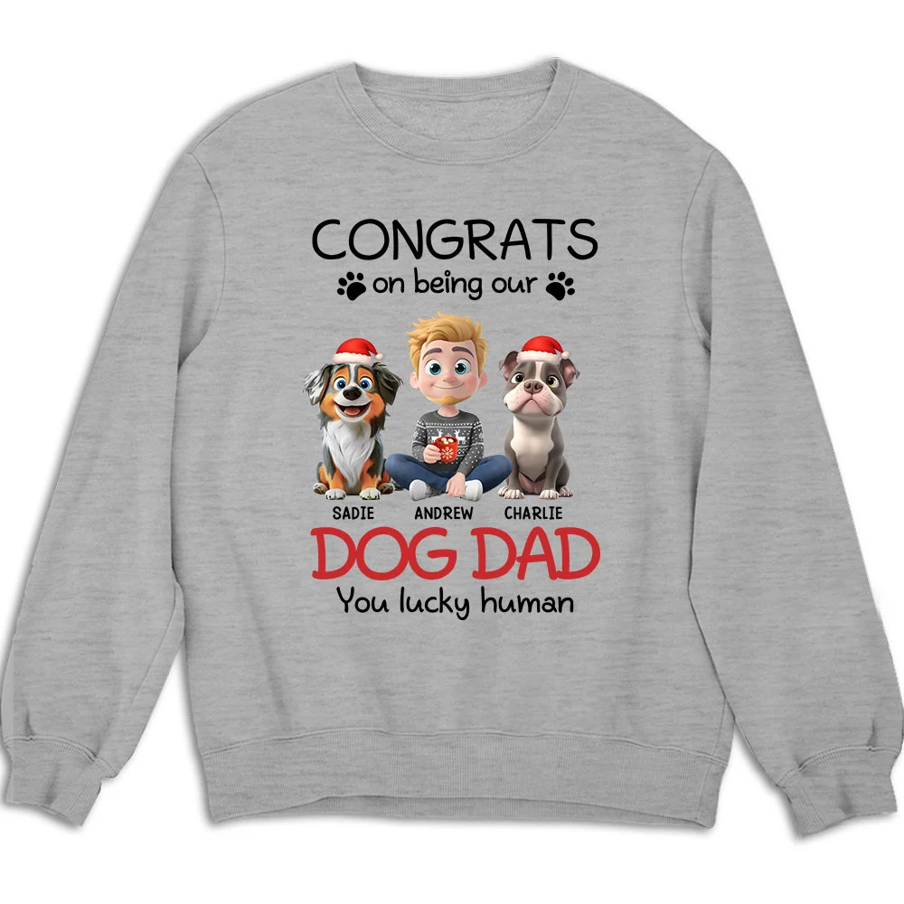 You Lucky Human Cartoon - Personalized Custom Sweatshirt - Image 2