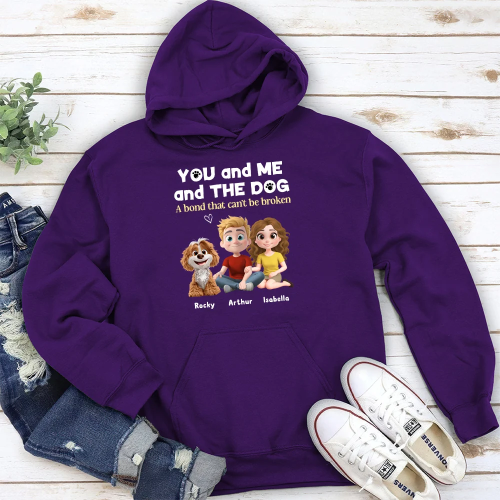You Me And The Dog Version 2 - Personalized Custom Hoodie - Image 3
