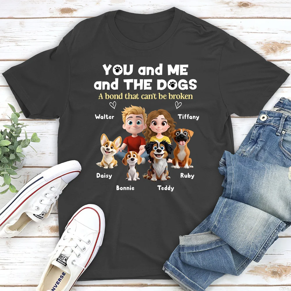 You Me And The Dog Version 2 - Personalized Custom Unisex T-Shirt - Image 4