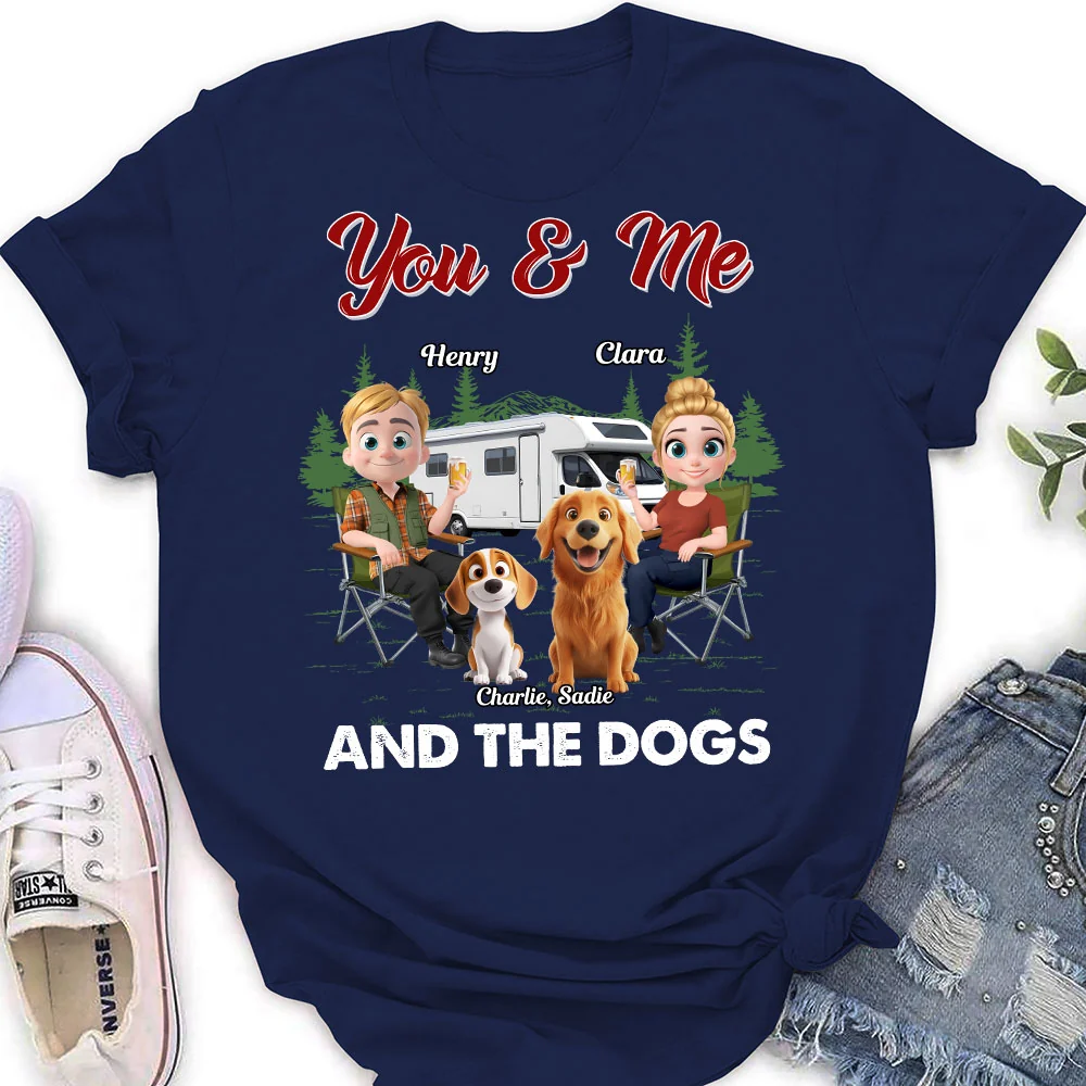 You Me And The Dogs - Personalized Custom Women T-shirt - Image 3