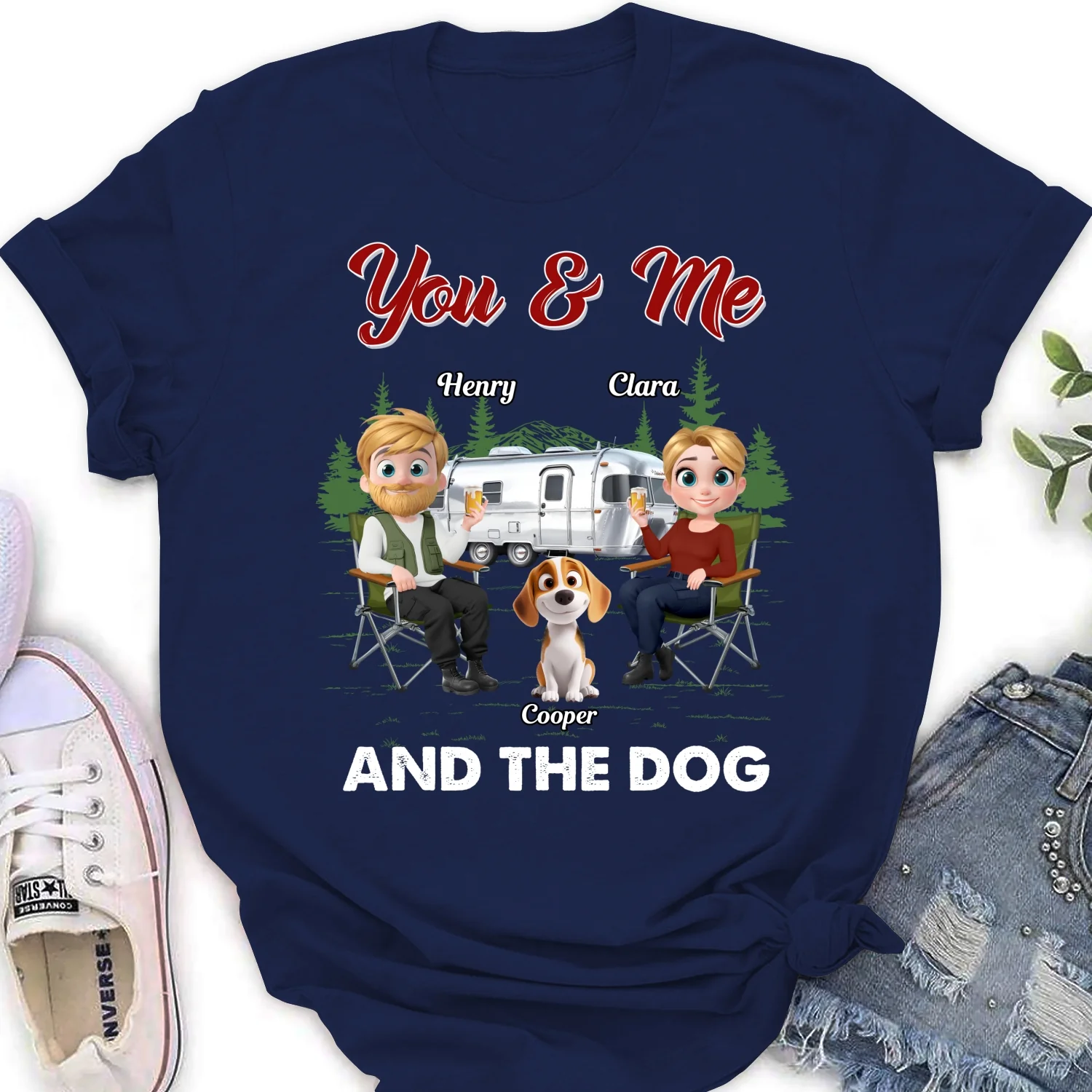 You Me And The Dogs - Personalized Custom Women T-shirt - Image 6
