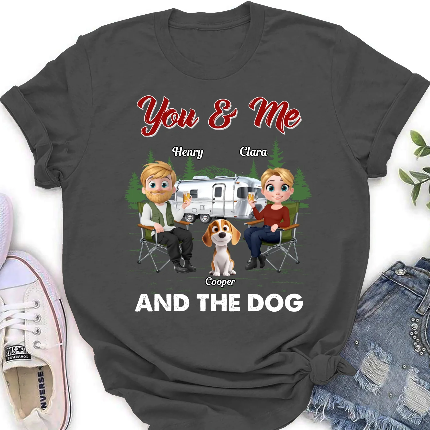 You Me And The Dogs - Personalized Custom Women T-shirt - Image 7