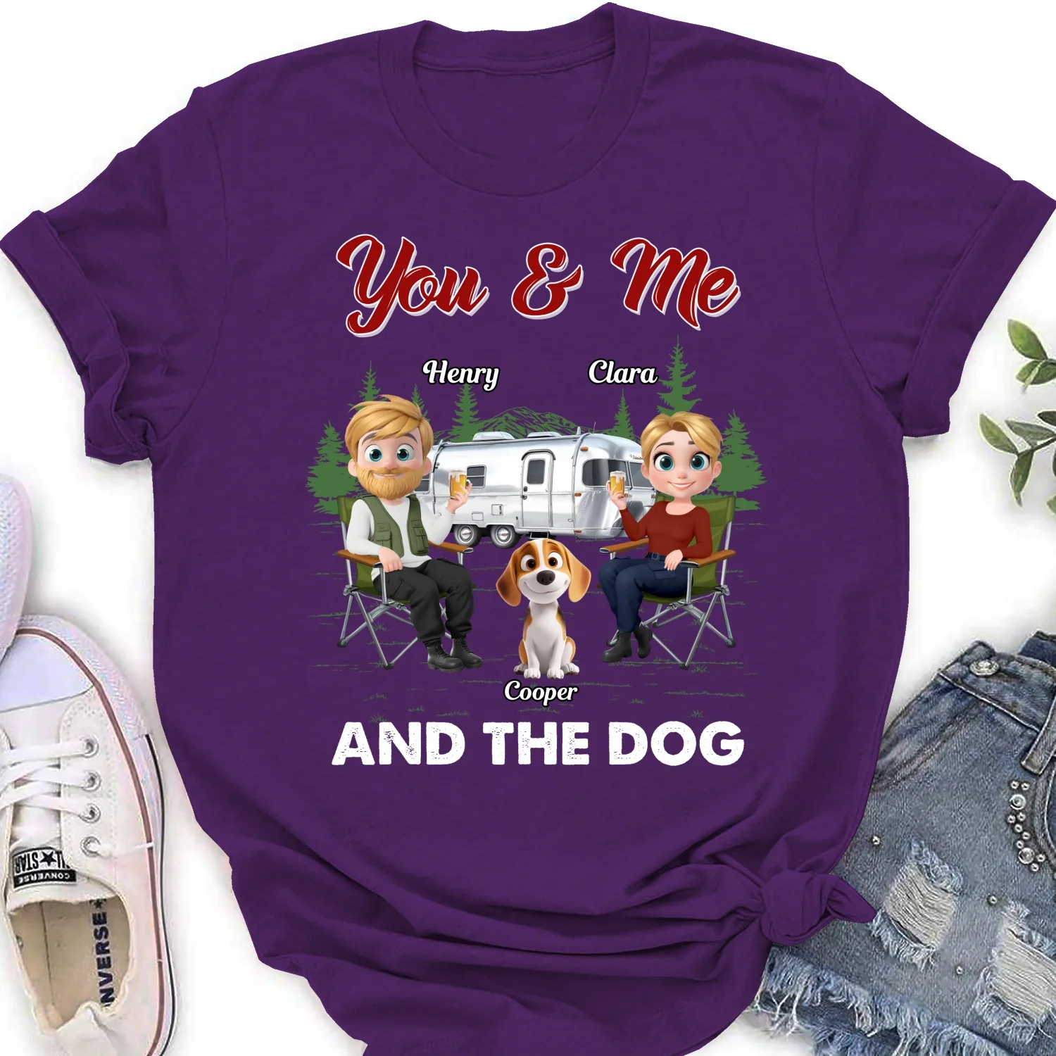 You Me And The Dogs - Personalized Custom Women T-shirt - Image 9