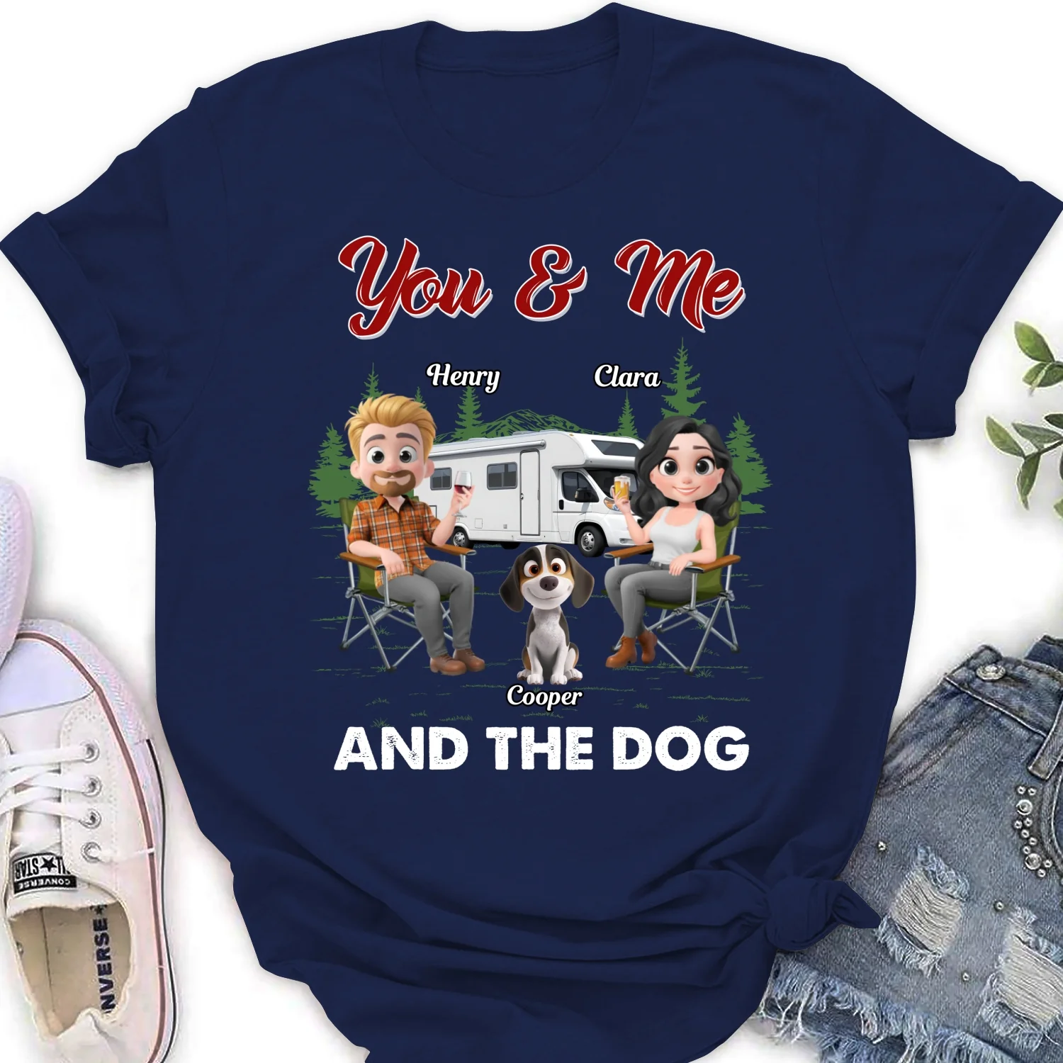 You Me And The Dogs - Personalized Custom Women T-Shirt - Image 6
