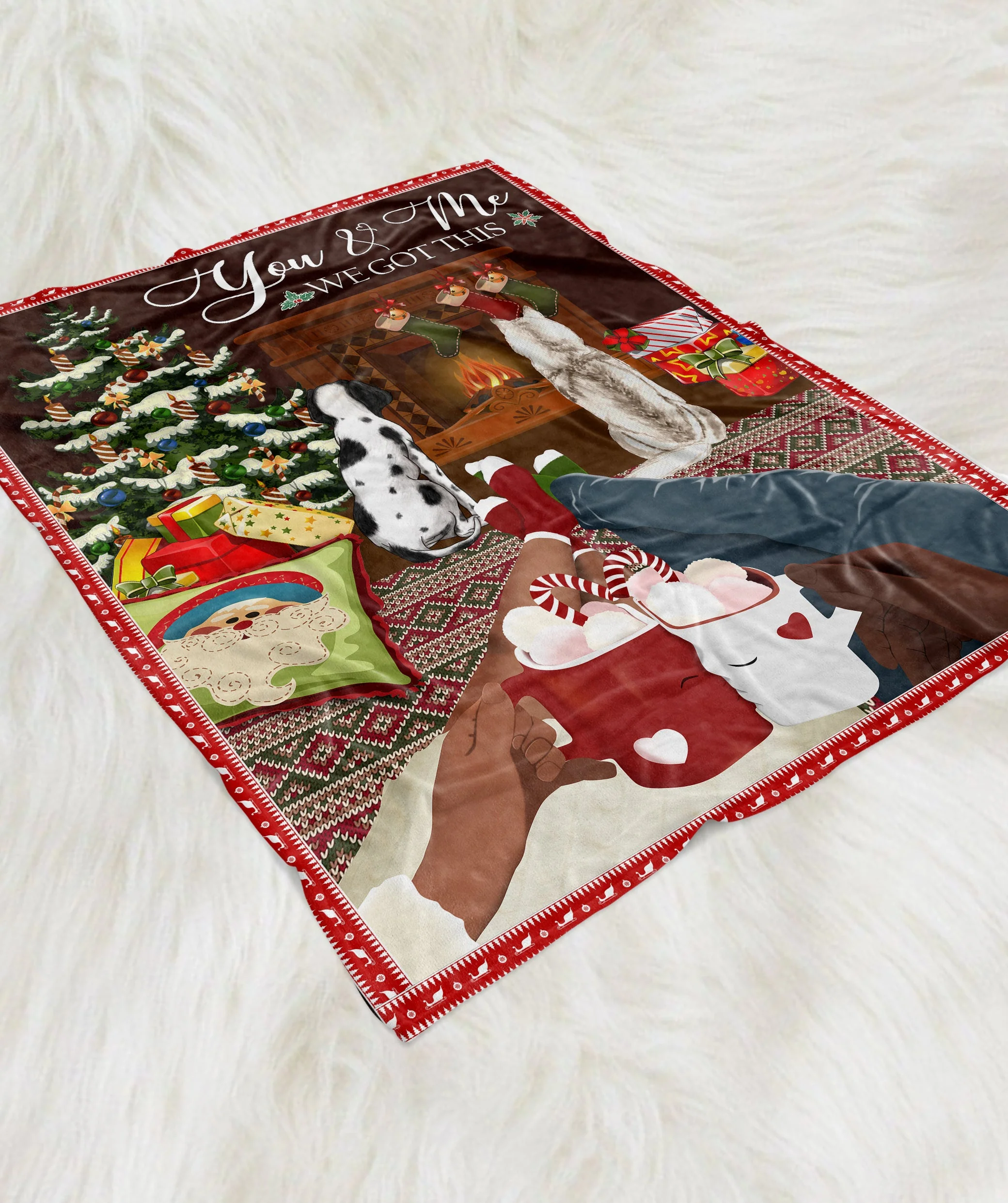 You & Me & Dogs - Personalized Custom Fleece Blanket - Christmas Gifts - Image 5