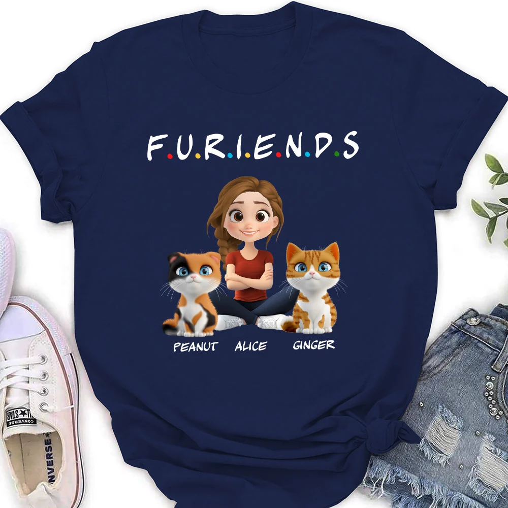Your Cat Friend - Personalized Custom Women's T-Shirt - Image 3