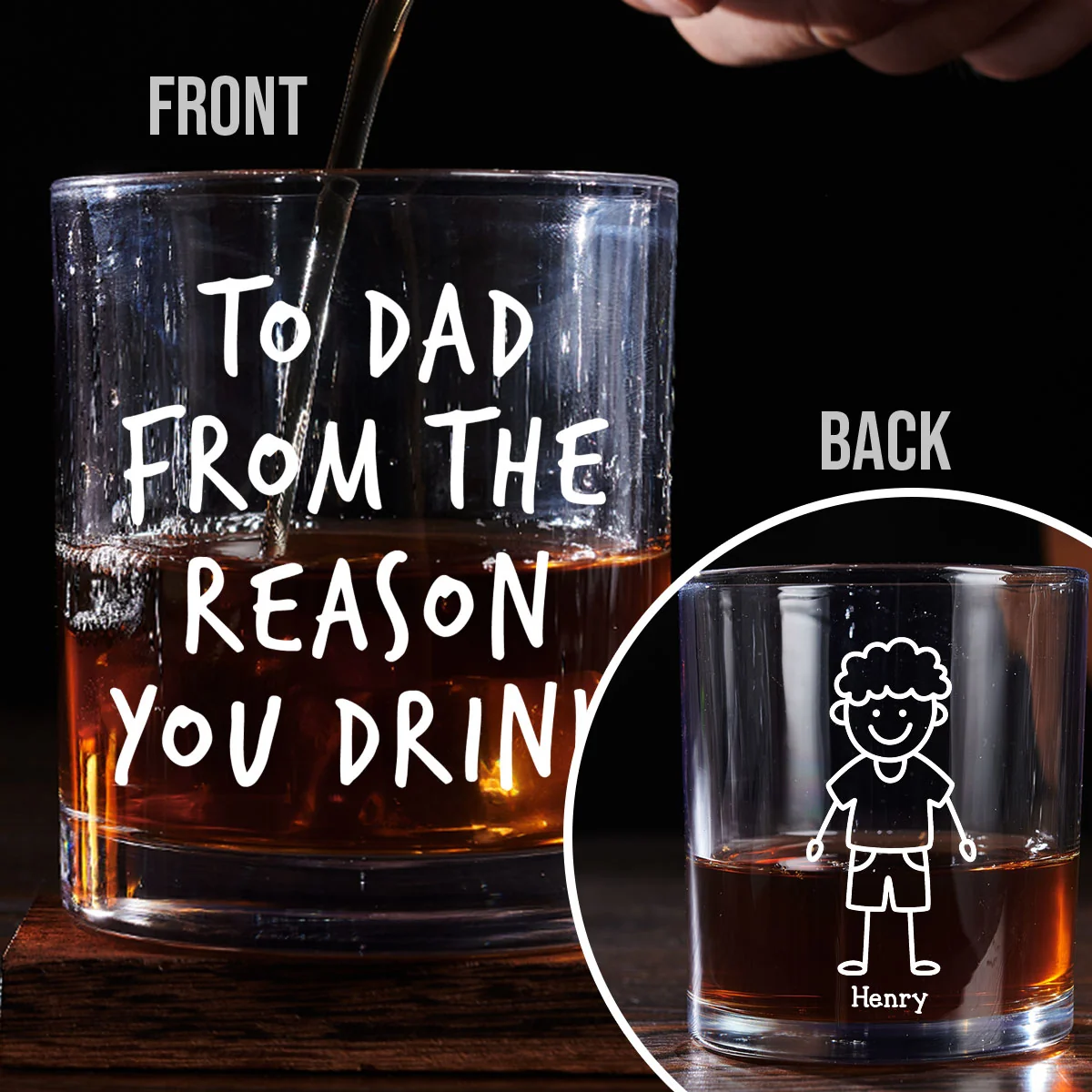 Your Reasons - Personalized Custom Whiskey Glass - Image 2